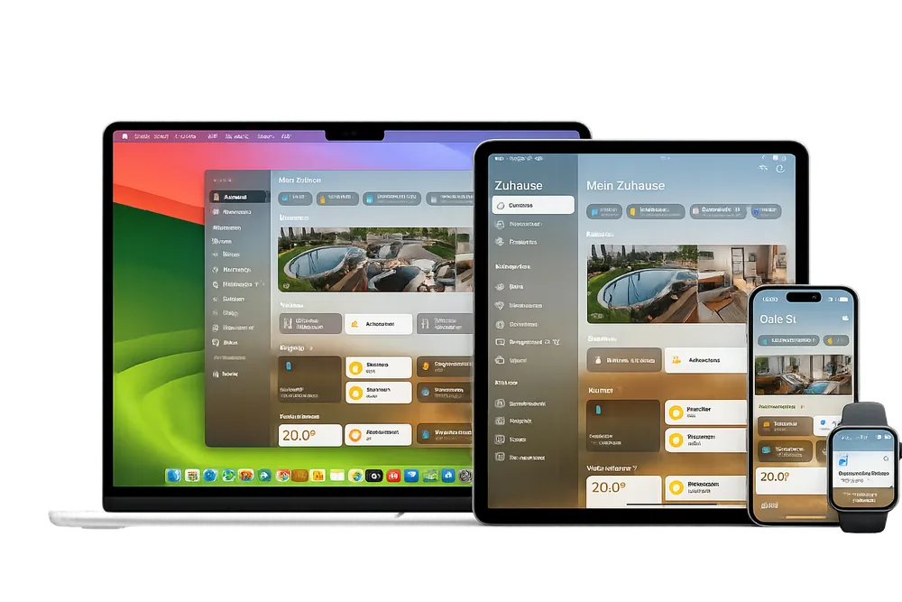 Smart-Home-Display mit Apple-Home-ähnlicher Steuerung